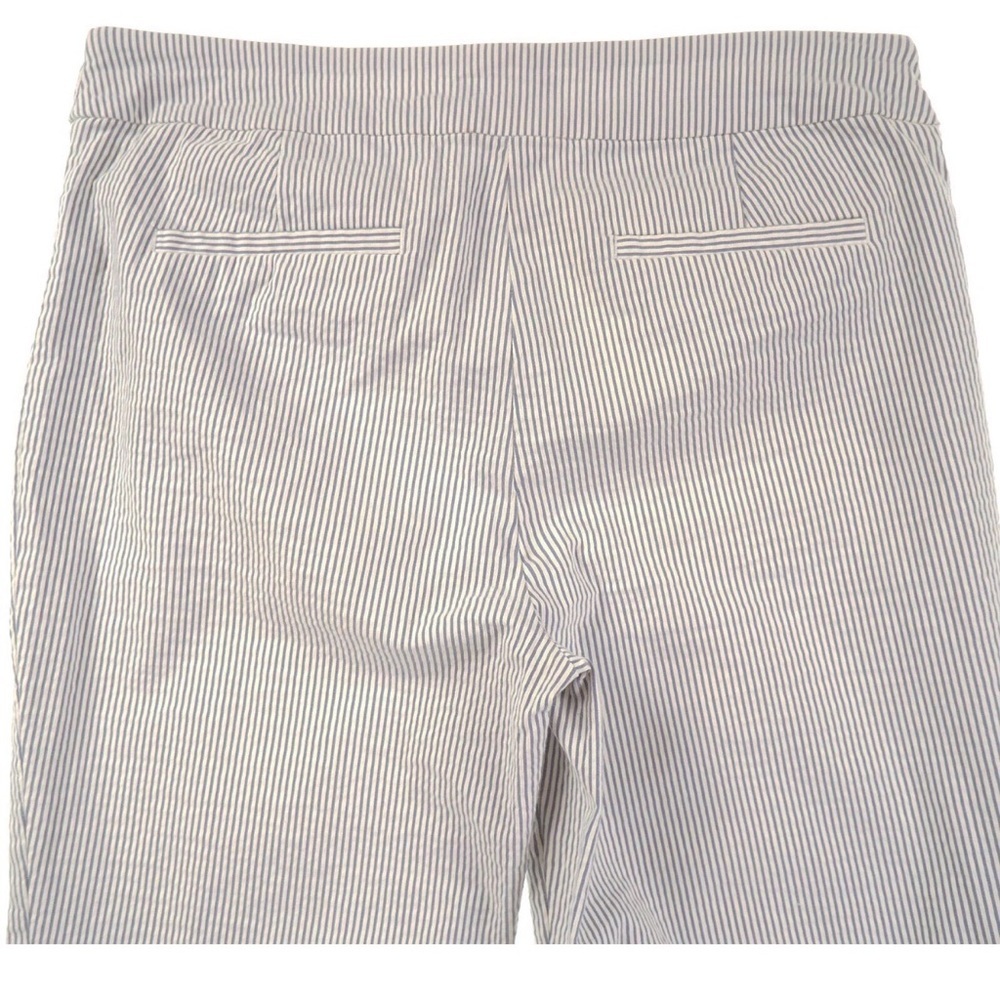 Hilary Radley White & Beige / Tan Striped Capri Pants Womens Size L - Picture 2 of 7
